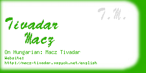 tivadar macz business card